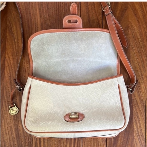Dooney and Bourke Cream/Brown Leather Crossbody - Picture 8 of 12